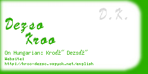 dezso kroo business card